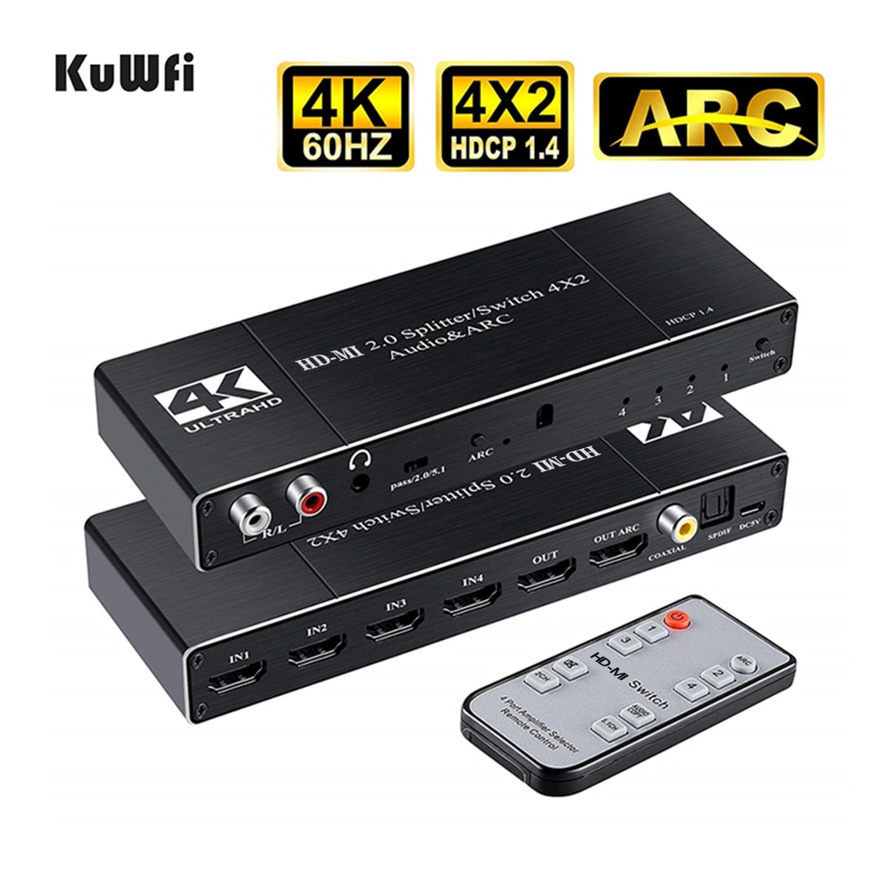 KuWFi HDMI ġ 4K 60Hz ó 4 in 2out HDMI й..